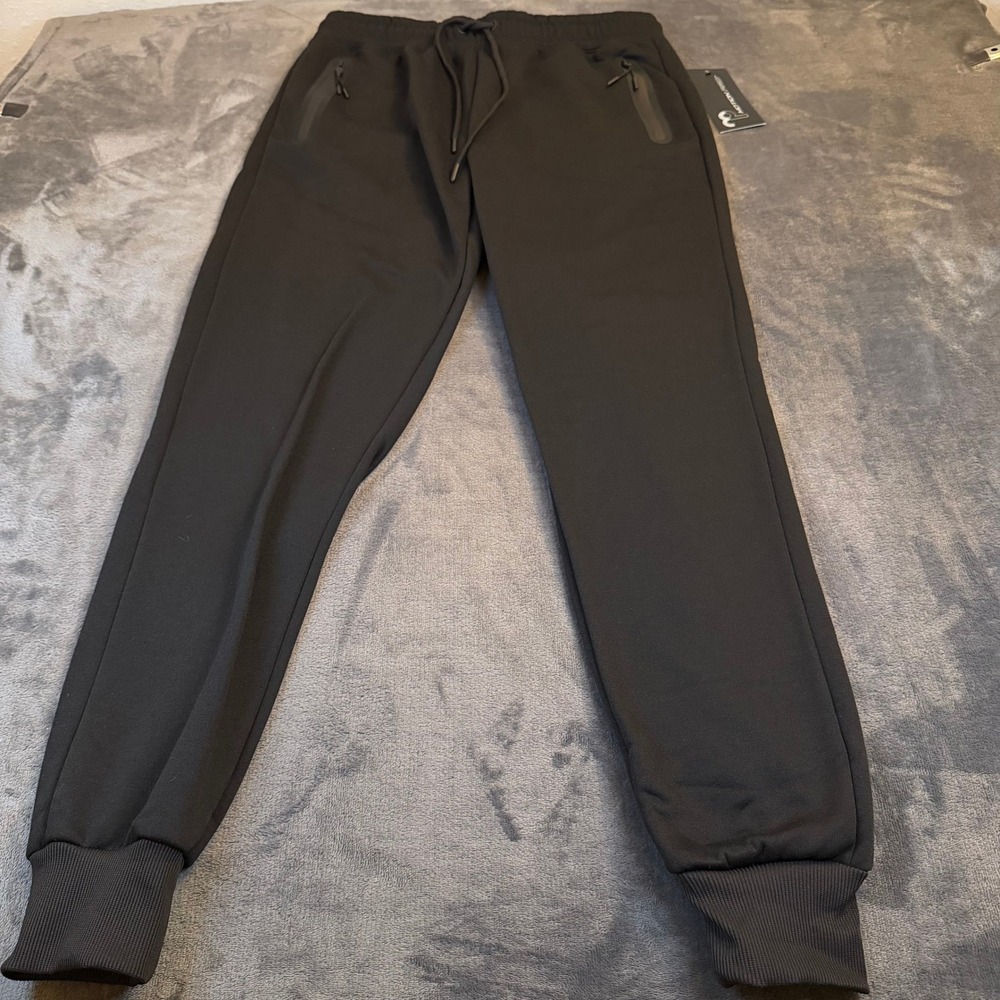 Motion Pro Jogger‎ Pants Black Mens Medium Quick Dry Stretch Activewear New
